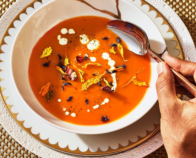 ROASTED PUMPKIN PEPPER TOMATO SOUP